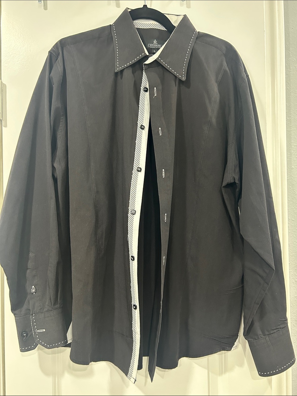 Cinch Men’s Black Western-Style Button Shirt Jacket with White Trim